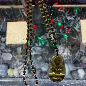 Beaded Necklace with Buddha Pendant